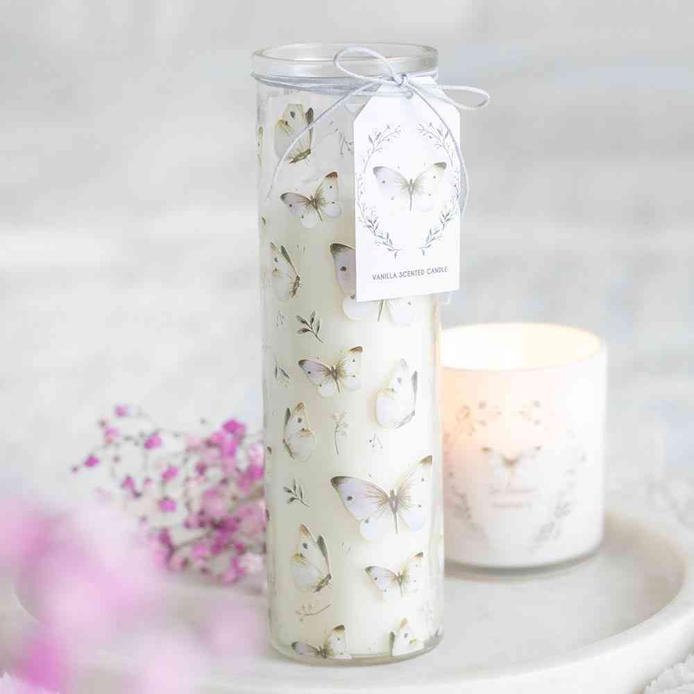 Something Different - White Butterfly Print Vanilla Tube Bougie ParfumÃ©e - Multicolore